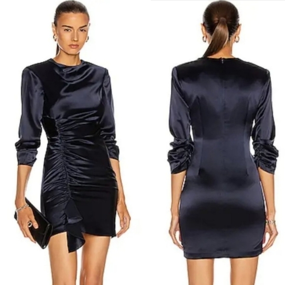 New Cinq à Sept Smooth Satin Natalia Barbiecore Wild Orchid Mini Dress 4 US NWT - Picture 3 of 16